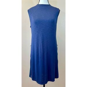 Dolan Left Coast Collection Ocean Blue Sleeveless High Neck Summer Dress Small